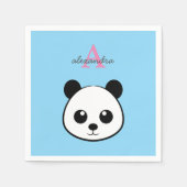 Cute Panda Bear Napkins – Personalized Monogram  Servet (Voorkant)