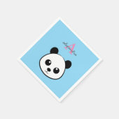 Cute Panda Bear Napkins – Personalized Monogram  Servet (Hoek)