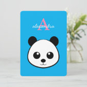 Cute Panda Bear Party Invitation – Personalized Kaart (Staand voorkant)