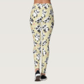 Cute panda bear paw cream background leggings (Achterkant)