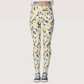 Cute panda bear paw cream background leggings (Voorkant)