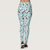 Cute panda bear paw cyan background leggings (Achterkant)