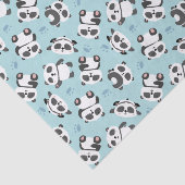 Cute panda bear paw cyan background tissuepapier (Detail)