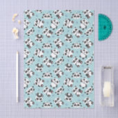 Cute panda bear paw cyan background tissuepapier (Craft)