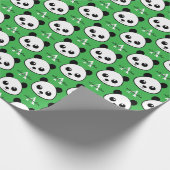 Cute Panda Bear – Personalized Monogram Cadeaupapier (Hoek)