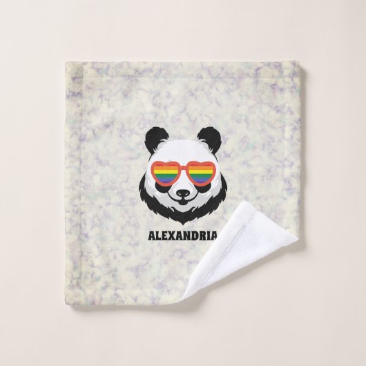Cute Panda Bear | Rainbow | LGBTQ Bad Handdoek (Wasdoekje)