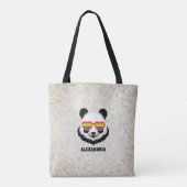 Cute Panda Bear | Rainbow | LGBTQ Tote Bag (Achterkant)