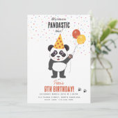 Cute Panda Bear Theme Kawaii Kids Birthday Party Kaart (Staand voorkant)