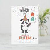 Cute Panda Bear Theme Kawaii Kids Birthday Party Kaart (Staand voorkant)