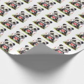Cute panda bear Valentine tiled pattern  Cadeaupapier (Hoek)