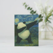 Cute Panda Bear - Van Gogh Style - Starry Night Briefkaart (Staand voorkant)