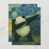 Cute Panda Bear - Van Gogh Style - Starry Night  Briefkaart (Voorkant / Achterkant)