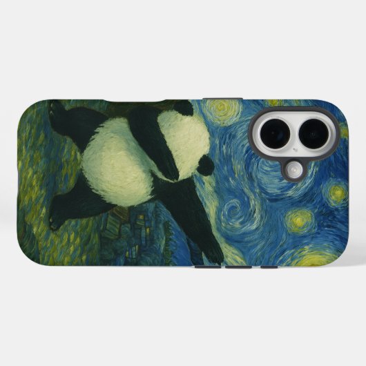Cute Panda Bear - Van Gogh Style - Starry Night  Case-Mate iPhone Case (Achterkant (horizontaal))