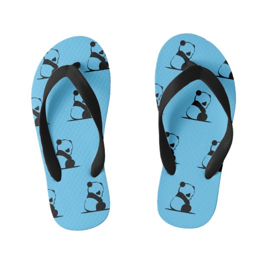 Cute panda bedrukt blauw kinder teenslippers (Voetbed)