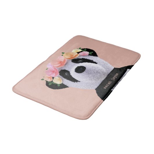 Cute Panda Beer Animal Custom Peach Girly Badmat (Gekanteld)