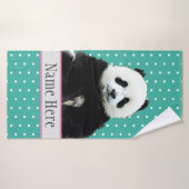 Cute Panda Beer Animal Wild Name Badhanddoek (Badhanddoek)