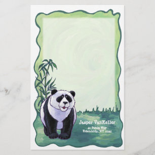 Cute Panda Beer Art Personal Stationery Briefpapier