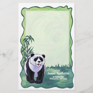 Cute Panda Beer Art Personal Stationery Briefpapier