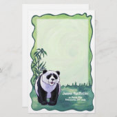 Cute Panda Beer Art Personal Stationery Briefpapier (Voorkant / Achterkant)