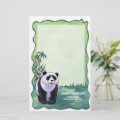 Cute Panda Beer Art Personal Stationery Briefpapier (Staand voorkant)