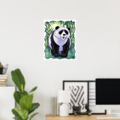 Cute Panda Beer Art Poster (Thuiskantoor)