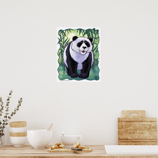 Cute Panda Beer Art Poster (Keuken)