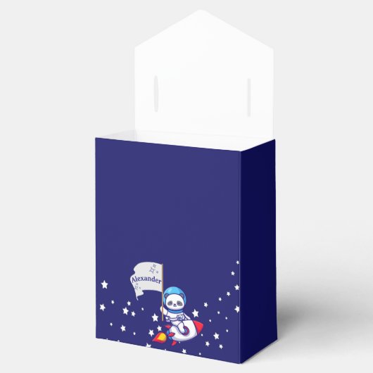 Cute Panda Beer Astronaut on Rocket Ship Kinder Bedankdoosjes (Geopend)