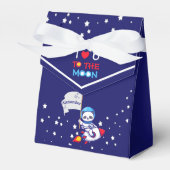Cute Panda Beer Astronaut on Rocket Ship Kinder Bedankdoosjes (Voorkant Zijde)