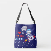 Cute Panda Beer Astronaut on Rocket Ship Kinder Crossbody Tas (Achterkant)