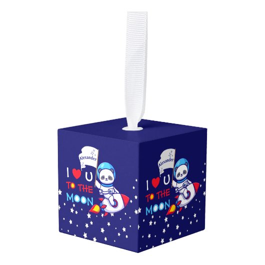 Cute Panda Beer Astronaut on Rocket Ship Kinder Decoratie (Voorkant hoekig)