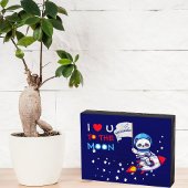 Cute Panda Beer Astronaut on Rocket Ship Kinder Fotoblokken