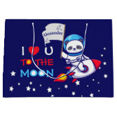 Cute Panda Beer Astronaut on Rocket Ship Kinder Groot Cadeauzakje (Voorkant)