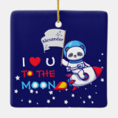 Cute Panda Beer Astronaut on Rocket Ship Kinder Keramisch Ornament (Achterkant)