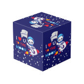 Cute Panda Beer Astronaut on Rocket Ship Kinder Kubus (Achter hoekig)