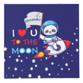 Cute Panda Beer Astronaut on Rocket Ship Kinder Kubus (Voorkant)