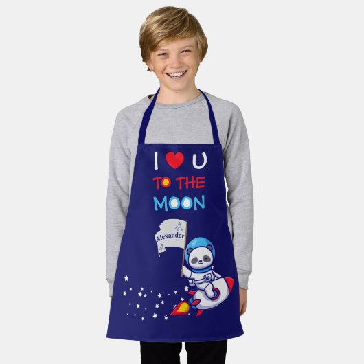 Cute Panda Beer Astronaut on Rocket Ship Kinder Schort (Gedragen)