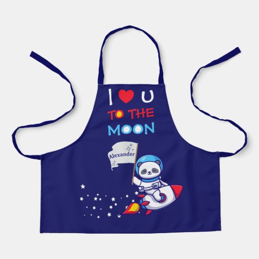 Cute Panda Beer Astronaut on Rocket Ship Kinder Schort (Voorkant)