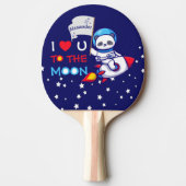 Cute Panda Beer Astronaut on Rocket Ship Kinder Tafeltennisbatje (Voorkant)