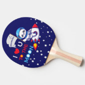 Cute Panda Beer Astronaut on Rocket Ship Kinder Tafeltennisbatje (Zijkant)