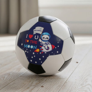 Cute Panda Beer Astronaut on Rocket Ship Kinder Voetbal