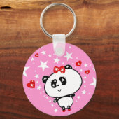 Cute Panda Beer Baby Girl Kawaii Art van LeahG Sleutelhanger (Voorkant)