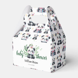 Cute Panda Beer Baby Shower Groenelementen Bedankdoosjes