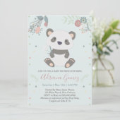 Cute Panda Beer Baby shower Uitnodiging (Staand voorkant)