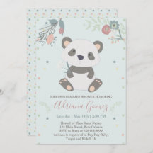 Cute Panda Beer Baby shower Uitnodiging