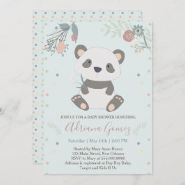 Cute Panda Beer Baby shower Uitnodiging