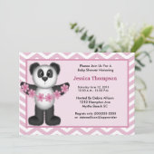 Cute Panda Beer Baby shower Uitnodiging (Staand voorkant)