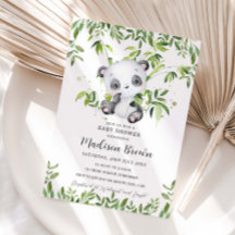 Cute Panda Beer Bamboe Groene Baby Shower 