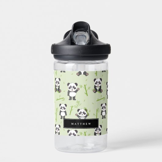 Cute Panda Beer Bamboe Kawaii Dieren Kinderen Waterfles (Voorkant)