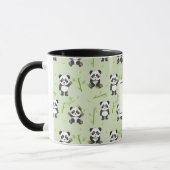 Cute Panda Beer Bamboe Kawaii Dieren Monogram Mok (Links)