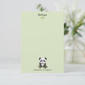 Cute Panda Beer Bamboe Kawaii Dieren Patroon Bedankkaart (Staand voorkant)